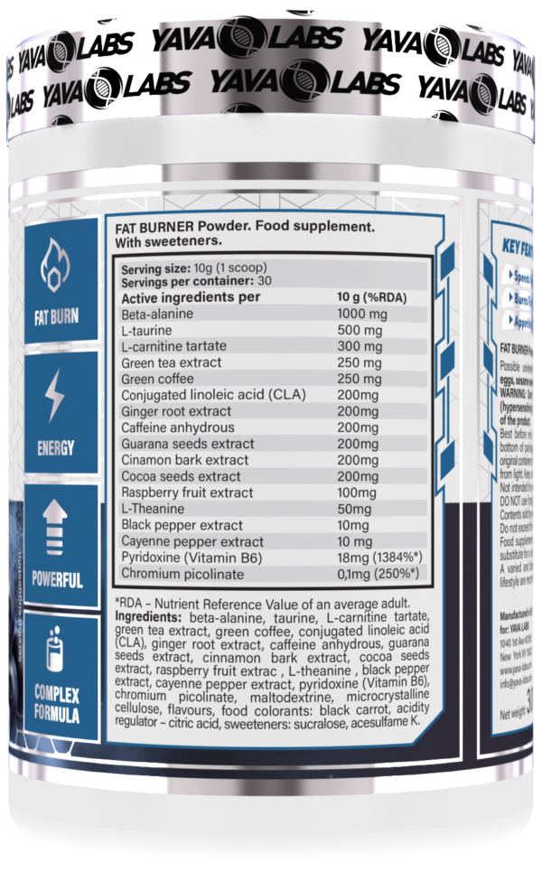 Spalacz tłuszczu Fat Burner Yava Labs - obrazek 4