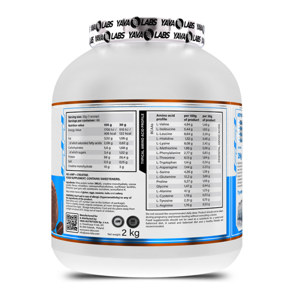 Yava Labs ISO cAMP + Creatine 2kg izolat białka + kreatyna dla sportowców - obrazek 2