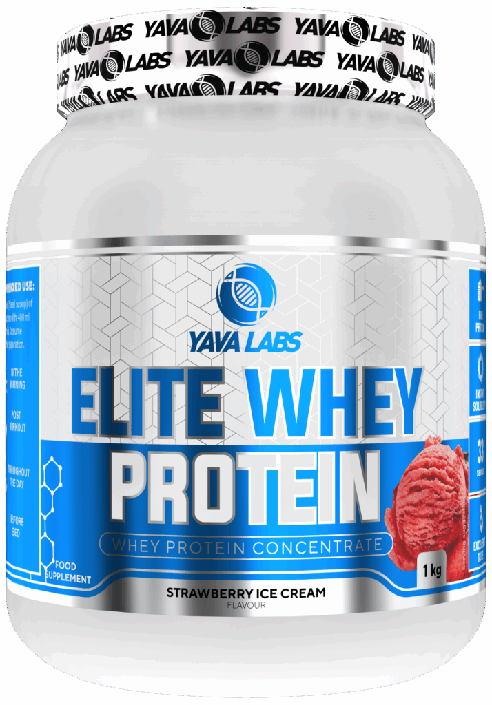 Yava Labs Elite Whey Protein o smaku lodów truskawkowych, 1 kg