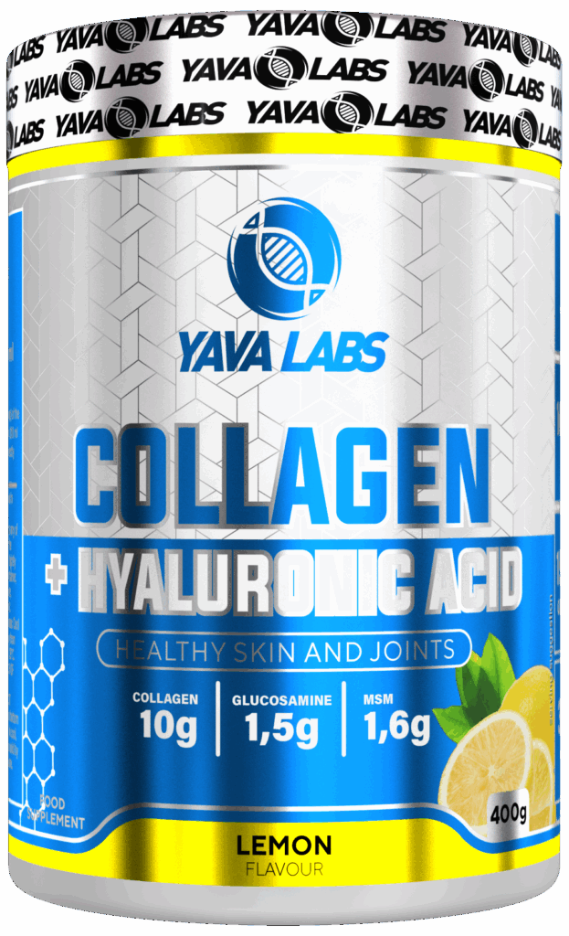 Collagen + Hyaluronic Acid Yava Labs o smaku cytrynowym, 400g