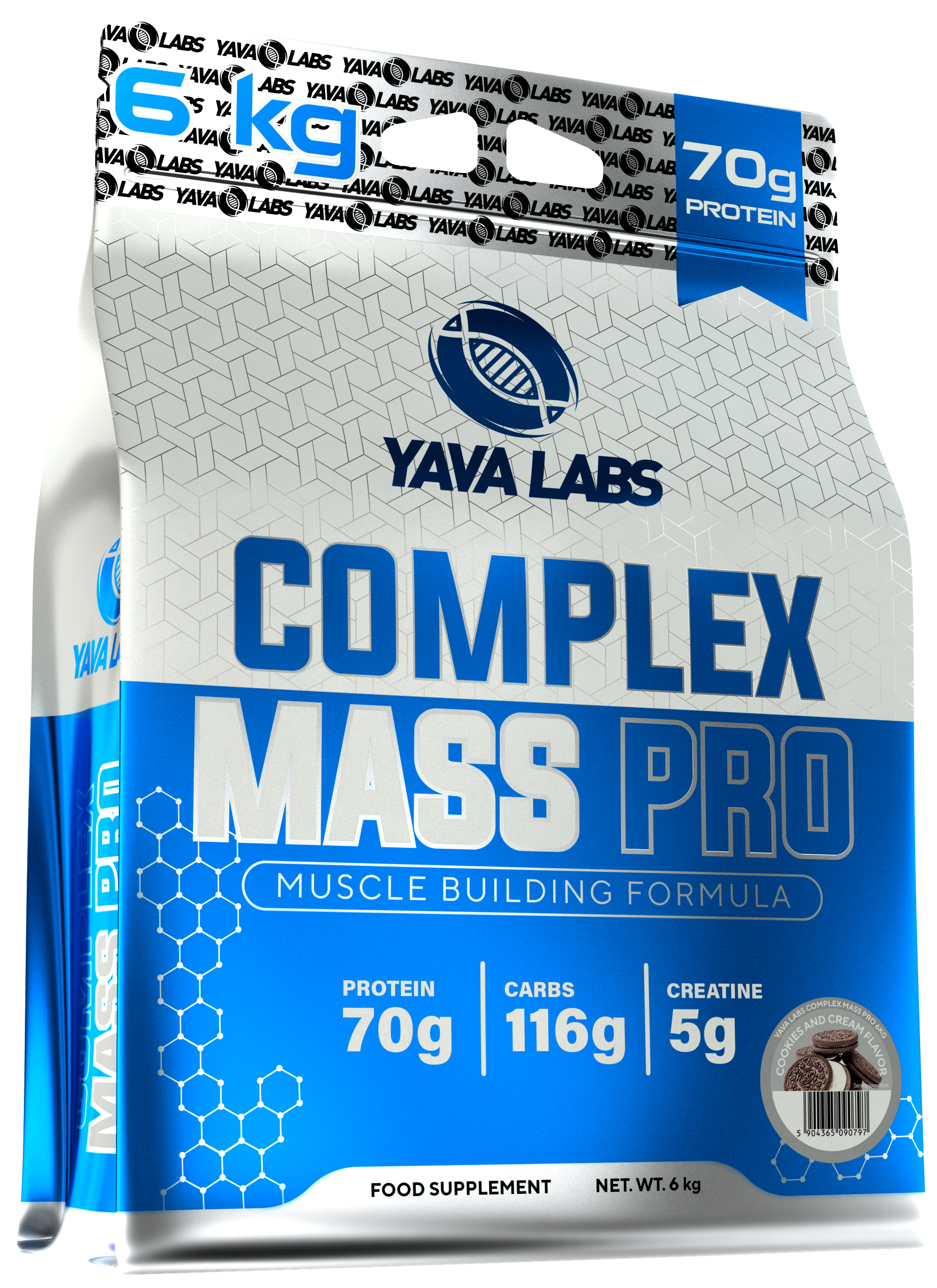 Yava Labs Complex Mass Pro o smaku Cookies and Cream, 6 kg