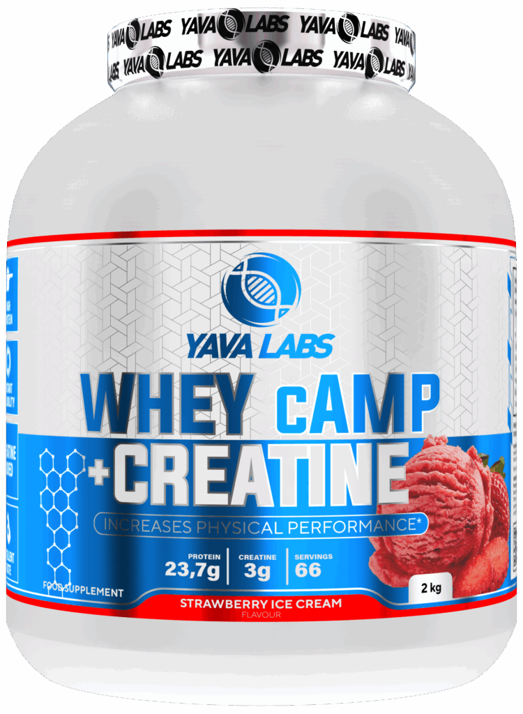 Yava Labs Whey Camp + Creatine o smaku truskawkowym, 2 kg