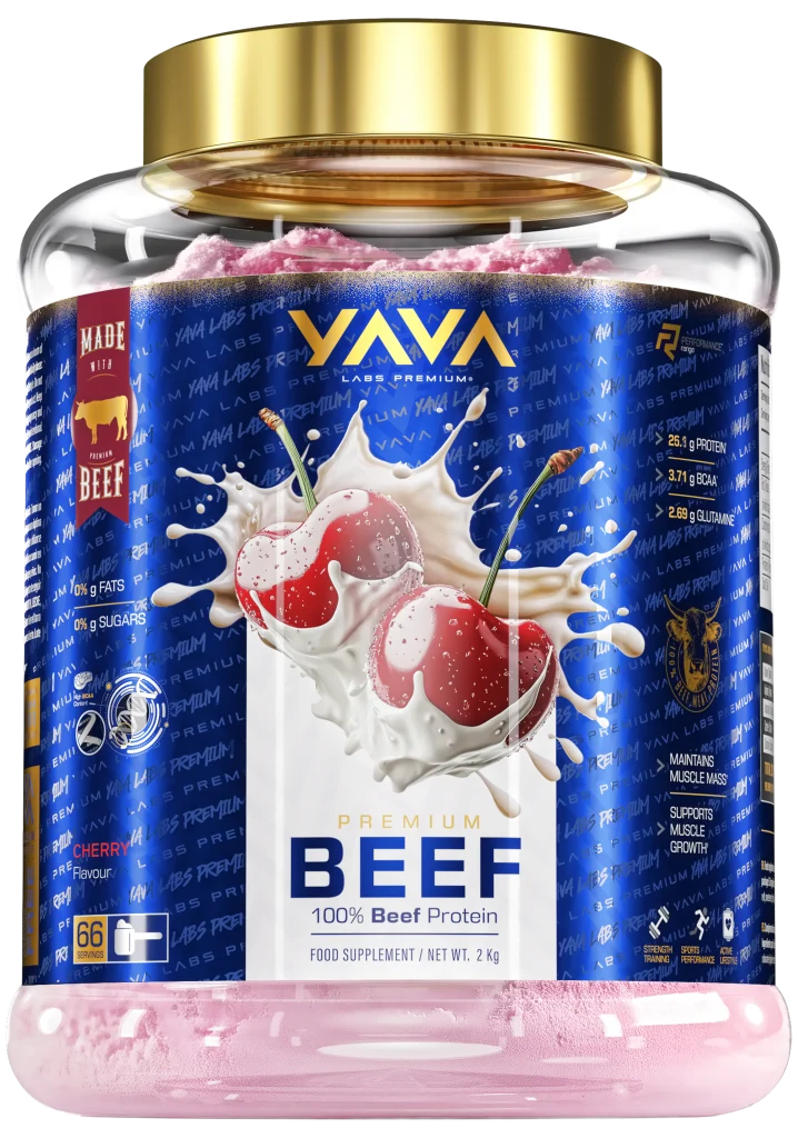 Yava Premium BEEF 100% Beef Protein o smaku wiśniowym, 2 kg
