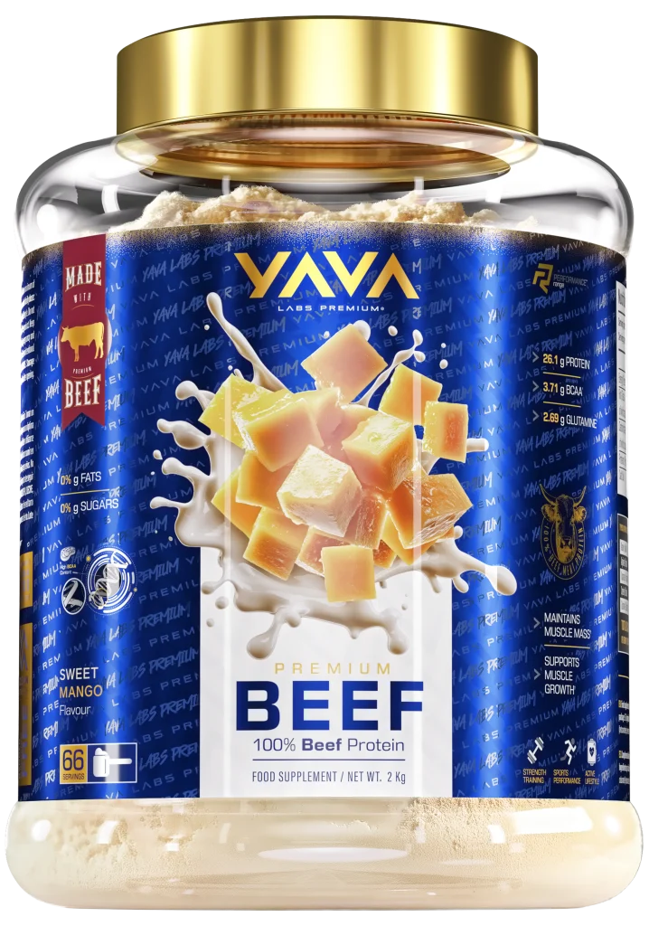 Yava Labs Premium Beef Protein o smaku Słodkie Mango, 2 kg
