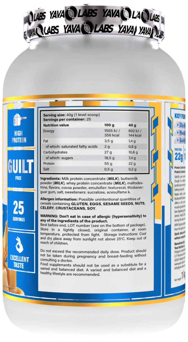 Protein Cookie Dough 1kg - masło orzechowe - karmel - obrazek 2