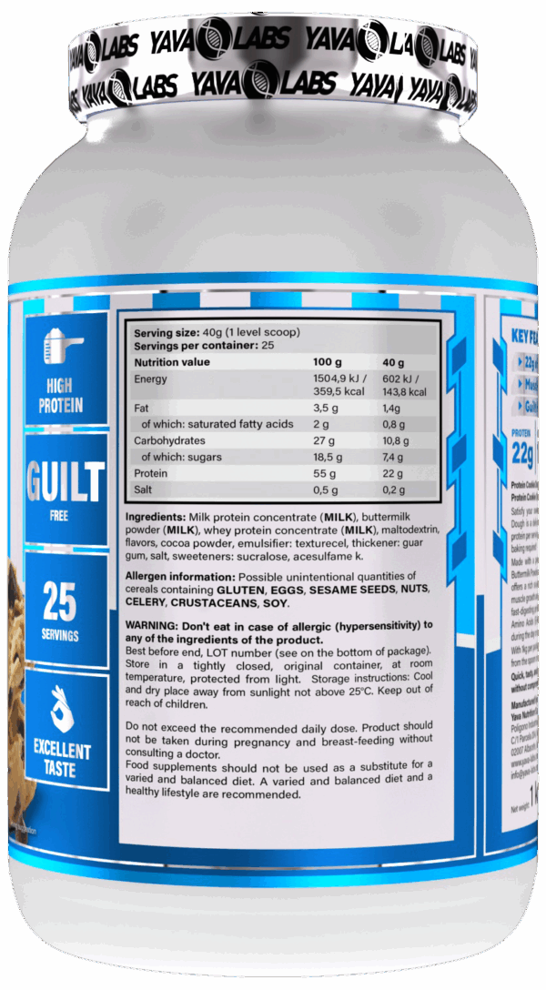 Protein Cookie Dough 1kg - Czekolada-kokos - obrazek 2