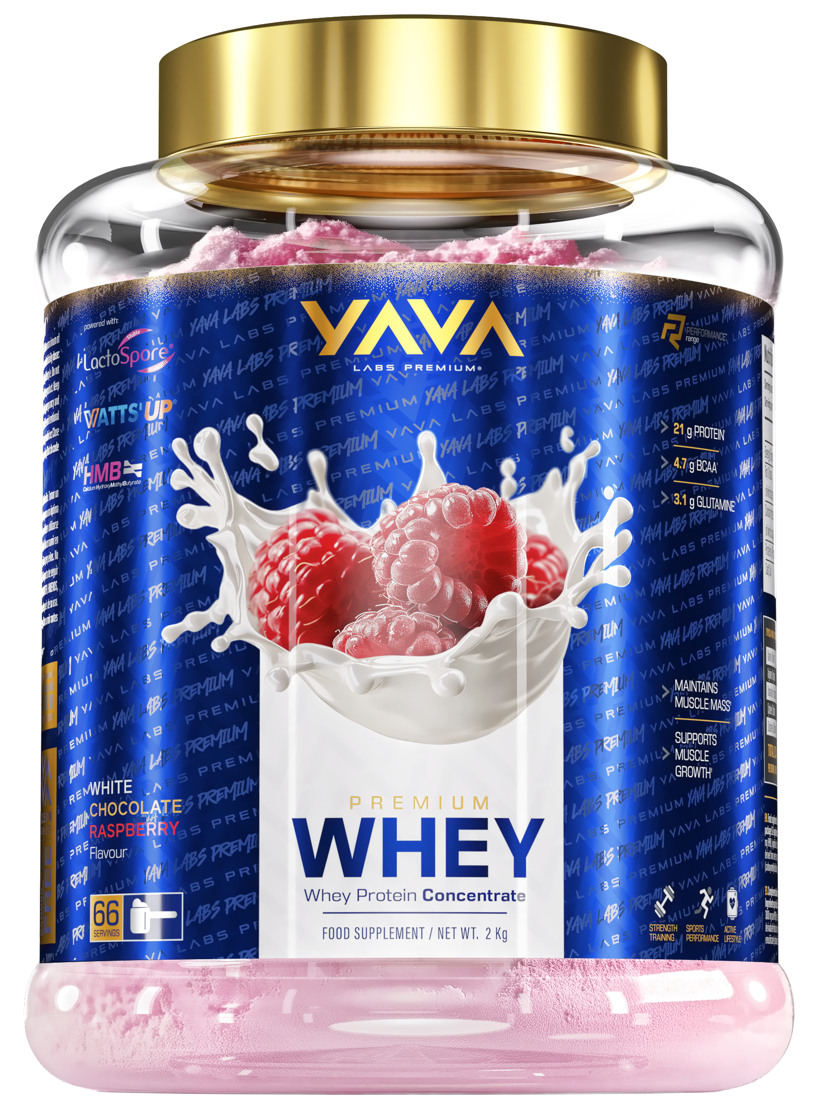 Yava Labs Premium Whey o smaku maliny z białą czekoladą