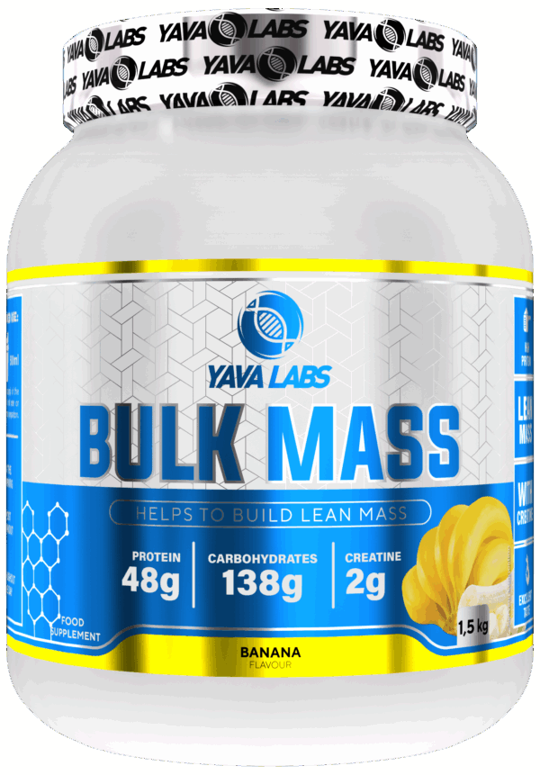 Gainer dla sportowców Bulk Mass Yava Labs 1,5kg – banan