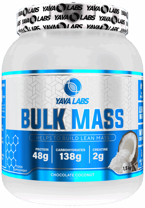 Gainer dla sportowców Bulk Mass Yava Labs 1,5kg – czekolada kokos