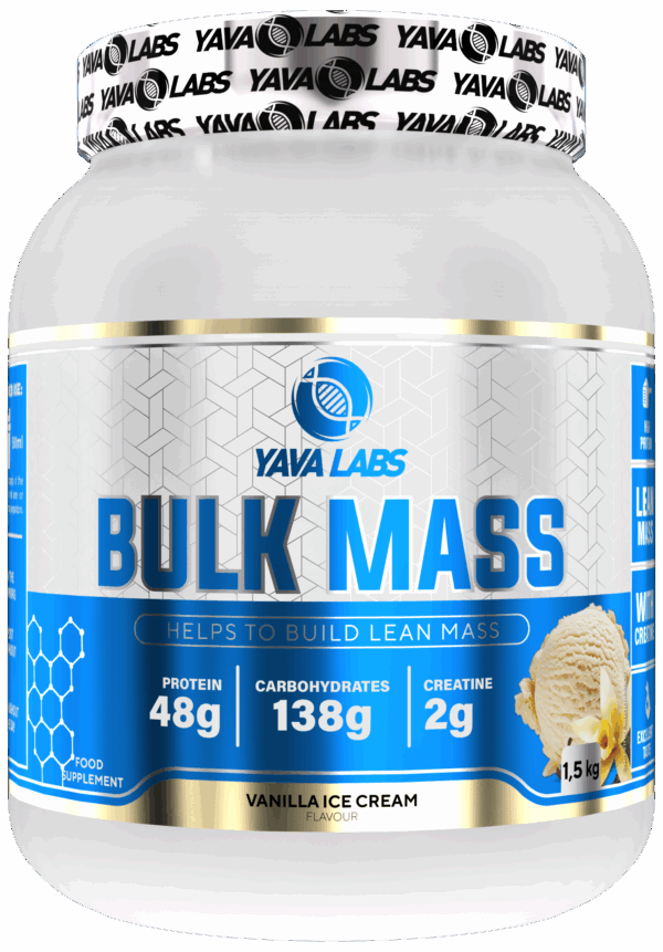 Gainer dla sportowców Bulk Mass Yava Labs 1,5kg – wanilia