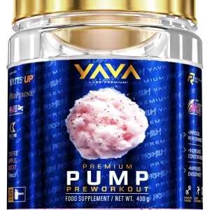 Yava Labs Premium Pump Pre-Workout o smaku waty cukrowej, 400 g
