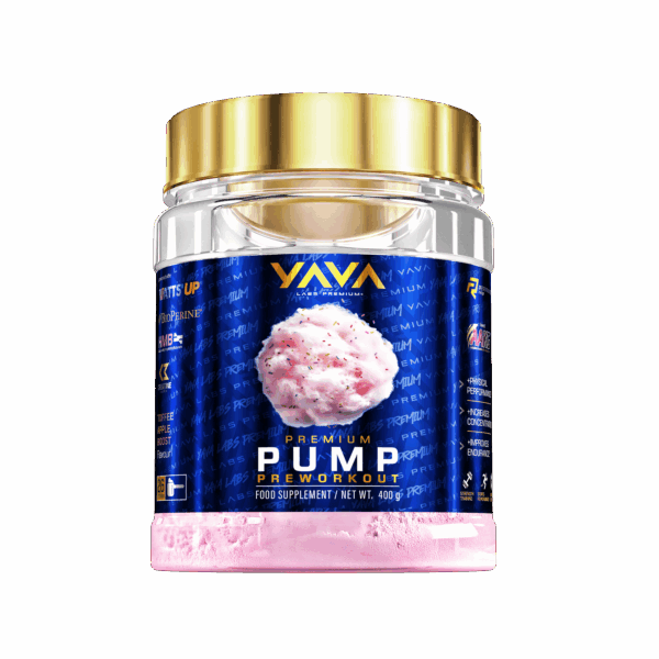 Przedtreningówka Pre Workout PUMP dla sportowców o smaku wata cukrowa  – Yava Labs Premium 400g