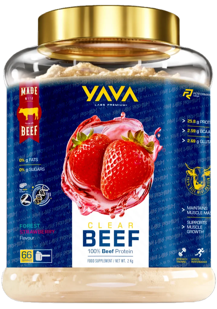 Yava Labs Premium Beef o smaku leśnej truskawki, 2 kg