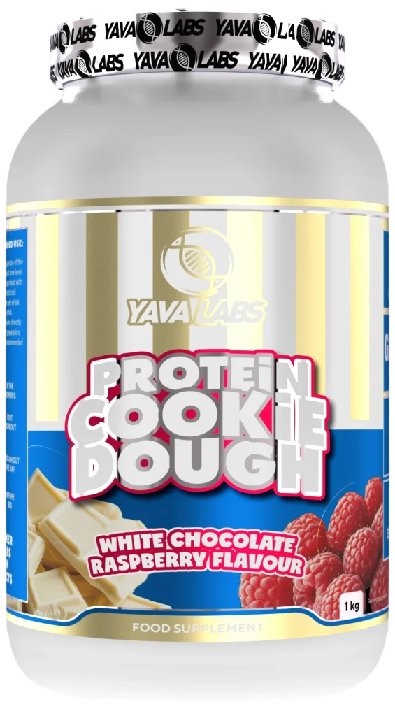 Yava Labs Protein Cookie Dough o smaku białej czekolady z malinami, 1 kg